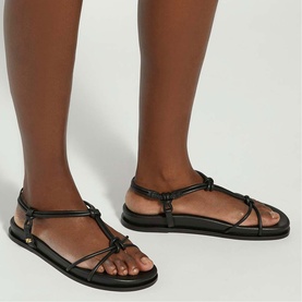 Launa Leather Knotted Flat Sandals