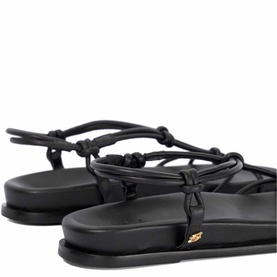 Launa Leather Knotted Flat Sandals