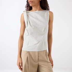Fine Stripe Draped Top