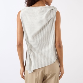 Fine Stripe Draped Top