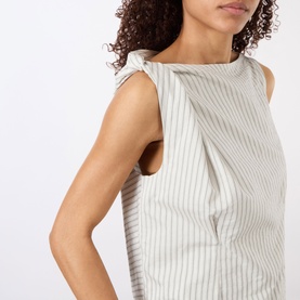 Fine Stripe Draped Top