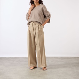 Pleated Straight-Leg Trousers