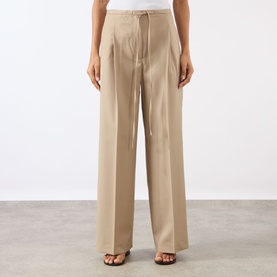 Pleated Straight-Leg Trousers