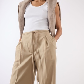Pleated Straight-Leg Trousers