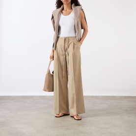 Pleated Straight-Leg Trousers