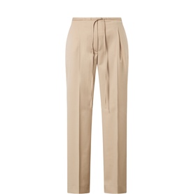 Pleated Straight-Leg Trousers