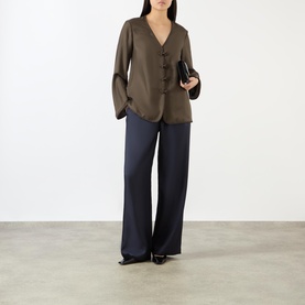 Silk PJ Wide-Leg Trousers