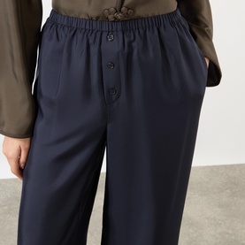Silk PJ Wide-Leg Trousers