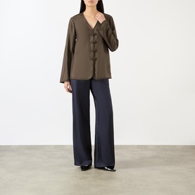Silk PJ Wide-Leg Trousers