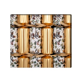 Celebration Crackers 6 Pack Warmest Wishes Christmas Crackers in gold and botanical floral print with satin ribbon ties, set of 6