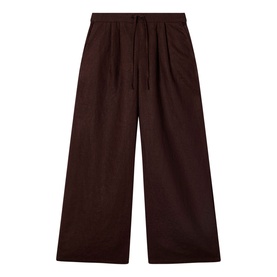 Linen Wide Barrel Leg Trousers