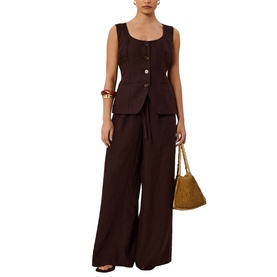Linen Wide Barrel Leg Trousers