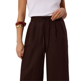 Linen Wide Barrel Leg Trousers