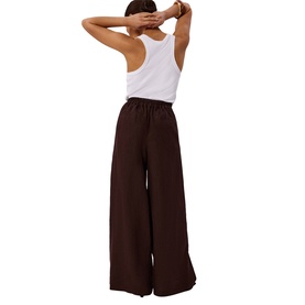Linen Wide Barrel Leg Trousers