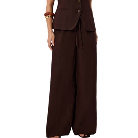 Linen Wide Barrel Leg Trousers