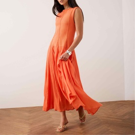 Woven Panelled Flared Dress