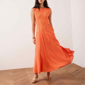 Woven Panelled Flared Dress