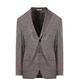 Boucle Checked Single-Breasted Blazer