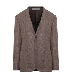 Boucle Checked Single-Breasted Blazer