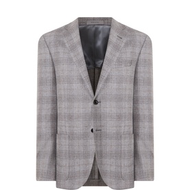 Tonal Check Single-Breasted Blazer