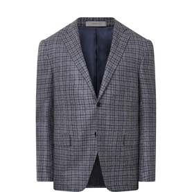 Check Print Single-Breasted Suit Jacket
