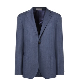 Herringbone Single-Breasted Blazer