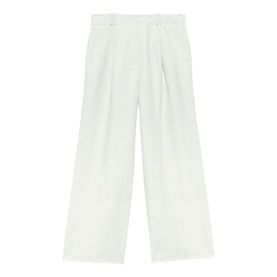 Pleated Mid-Rise Wide Leg Trousers
