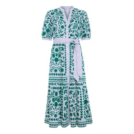 Trinity Floral Belted Flared Dress