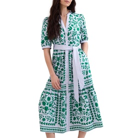 Trinity Floral Belted Flared Dress