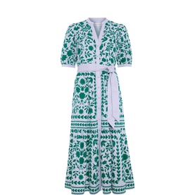 Trinity Floral Belted Flared Dress