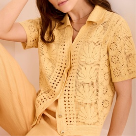 Shell Crochet Casual Shirt