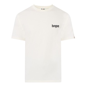 BAPE A Bathing Ape Logo T-Shirt in ivory, crew neck, short sleeves, with small BAPE logo graphic on chest