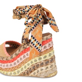 Chelsea Scarf Wedge Sandals
