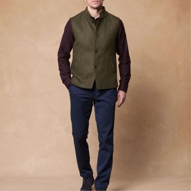 Cavan Herringbone Tweed Gilet