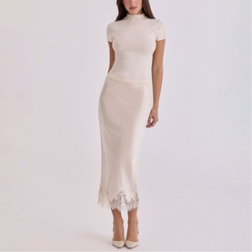 Ciara Lace Trim Slip Skirt