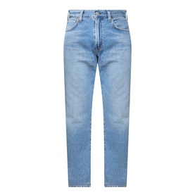Citizens of Humanity Elijah Straight-Leg Trousers in Shadow Blue, mid-rise five-pocket styling, tonal stitching, clean hems