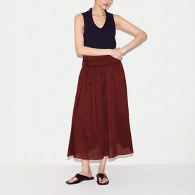 Ruched Flared Skirt