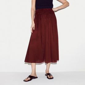Ruched Flared Skirt
