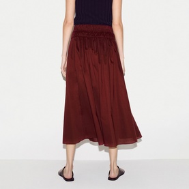 Ruched Flared Skirt