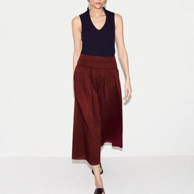 Ruched Flared Skirt