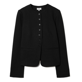 Collarless Single-Breasted Blazer