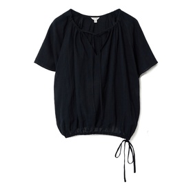 Drawstring Tie Front Top