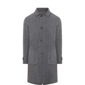 Herringbone Wool-Cashmere Coat