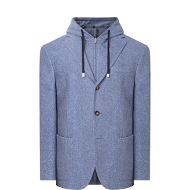 Hybrid-Knit Single-Breasted Blazer
