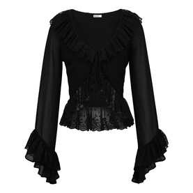 Goya Ruffle Tie Front Blouse