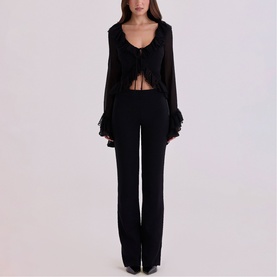 Goya Ruffle Tie Front Blouse