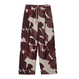 Iris Leaf Linen Wide Leg Trousers