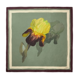 Iris Floral Silk Square Scarf