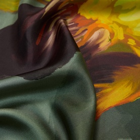 Iris Floral Silk Square Scarf