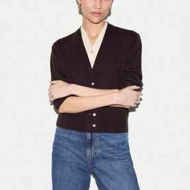 Merino Wool Double Layer Cardigan
